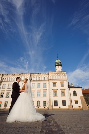 Bride and groom before the weddingの写真素材