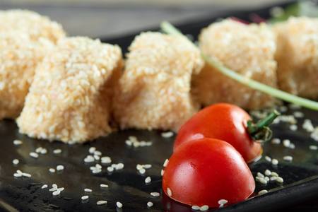 Delicious food on the wooden tableの写真素材