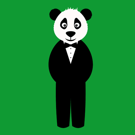 Panda in suitのイラスト素材