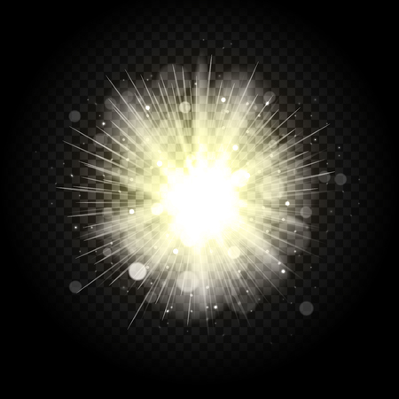 Star burst with sparkles. Transparent glow light effect. Star burst isolated on transparent background. Vector illustration.のイラスト素材