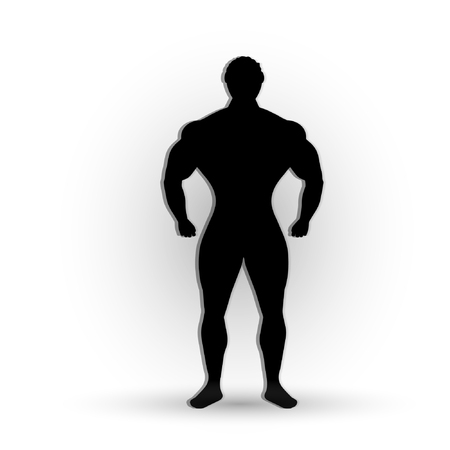 powerful man isolated on white background. Vector illustration.のイラスト素材