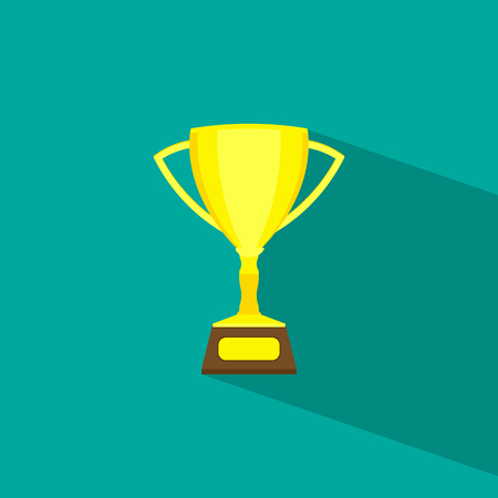 Trophy Cup Flat Icon isolated on background. Vector illustration. Eps 10.のイラスト素材