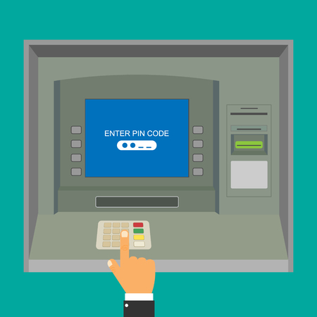 ATM payment isolated on background. Vector illustration. Eps 10のイラスト素材