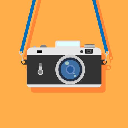 camera isolated on background. Vector illustration. Eps 10.のイラスト素材