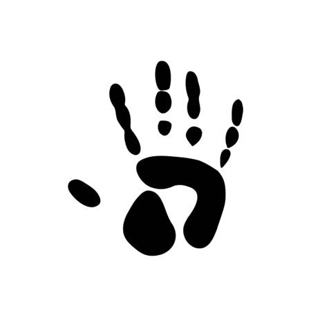 Hand print isolated on background. Vector illustration. Eps 10.のイラスト素材