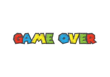Game over isolated on background. Vector illustration. Eps 10.のイラスト素材