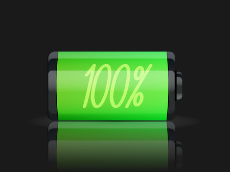 Full battery indicator. isolated on background. Vector illustration. Eps 10.のイラスト素材