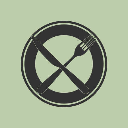 Plate, knife and fork.のイラスト素材