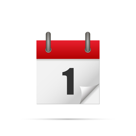 Calendar icon. Calendar date - 1th Vector illustration.のイラスト素材