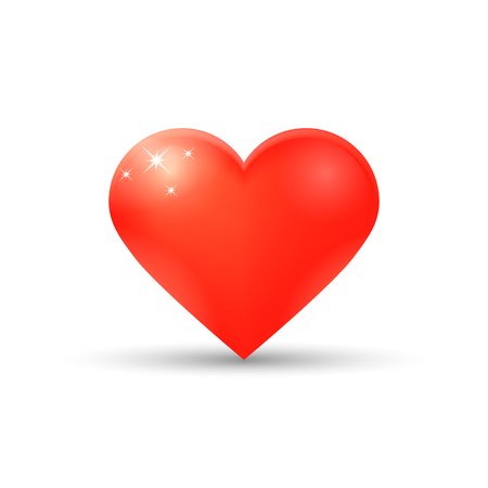 Red valentine heart isolated on white. Vector illustration.のイラスト素材