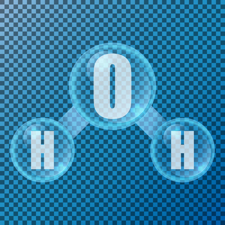 H2O with soap bubbles isolated vector illustration. Eps 10.のイラスト素材