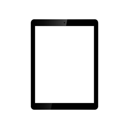 Tablet with blank white screen. Isolated on white background. Realistic vector illustration. Copy space.のイラスト素材