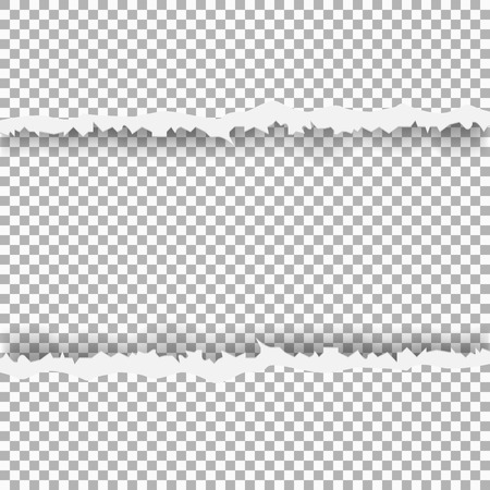 ripped paper with transparent background. Snatched window in sheet of paper. Vector illustration.のイラスト素材