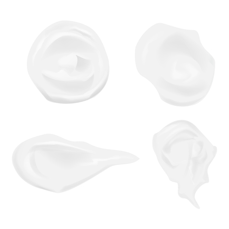 Set of cream elements. Skin cream. Isolated on white background. Vector illustration, eps 10のイラスト素材