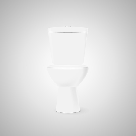 White toilet bowl with the closed cover Isolated on background. Vector illustration, eps 10.のイラスト素材