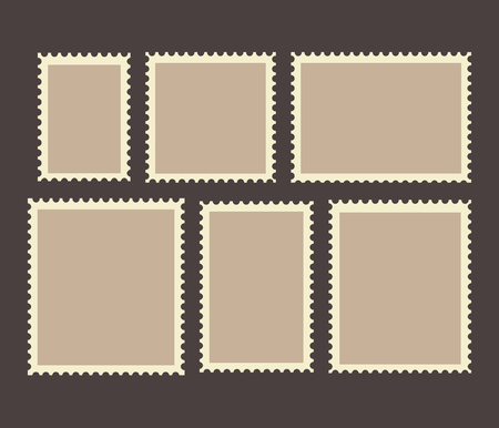 Blank Postage Stamps Frames Set isolated on background.のイラスト素材