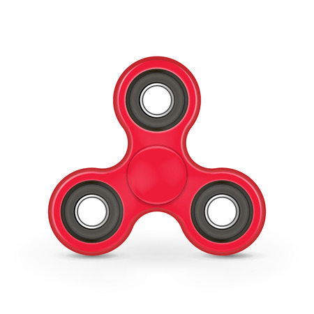 Realistic anxiety relief toy. Fidget finger spinner stress. Hand spinner isolated on white background. Vector illustration. Eps 10.のイラスト素材