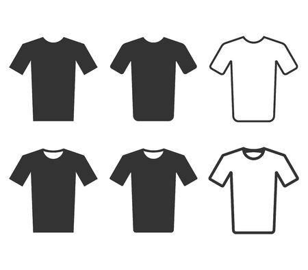 Tshirt icon set isolated on white background. Vector illustration. Eps 10.のイラスト素材