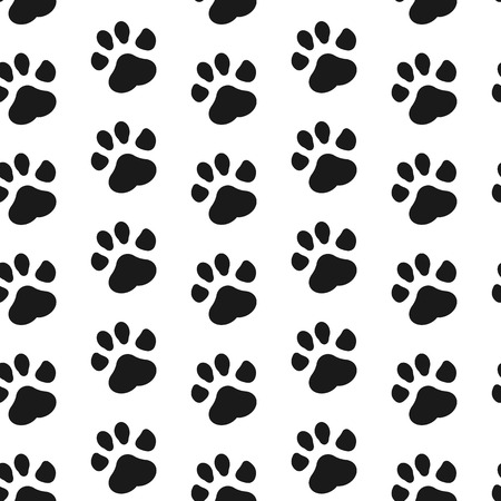 Paw print seamless. Dog and Cat footprint seamless pattern. Vector illustration. Eps 10.のイラスト素材