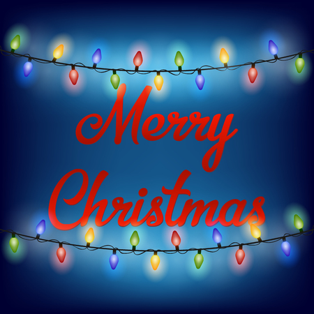 Glowing Christmas Lights for text Merry Christmas. Vector illustration. Eps 10.のイラスト素材