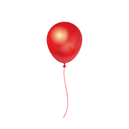 Realistic 3D Red Ballon isolated on white background. Vector illustration. Eps 10.のイラスト素材