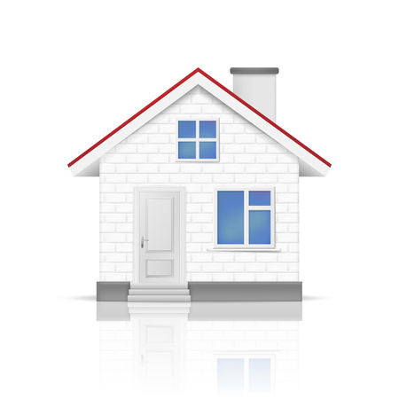 3D realistic house isolated on white background. Vector illustration. Esp 10.のイラスト素材