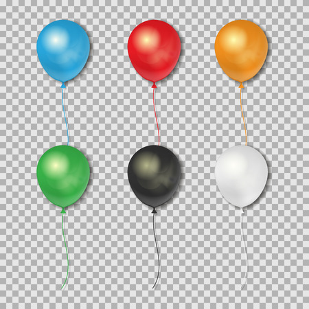 Set of realistic balloons isolated on transparent background. Vector illustration. Eps 10.のイラスト素材