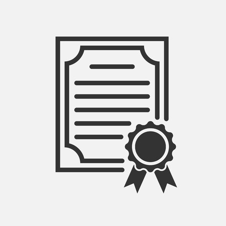 Certificate icon. Degree Icon. Vector illustration. Eps 10.のイラスト素材