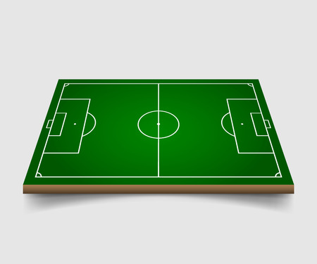 3d Football field. Soccer field isolated on white background. Vector illustration. Eps 10.のイラスト素材