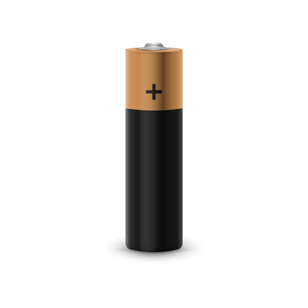 AA battery isolated on white background. Vector illustration. Eps 10.のイラスト素材