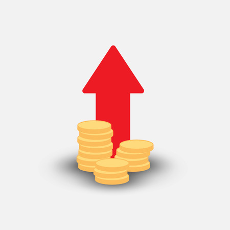 Income increase on white background. Vector illustration. Eps 10.のイラスト素材