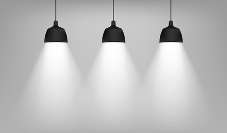 Realistic ceiling lamp. isolated on grey background. Vector illustration. Eps 10.のイラスト素材