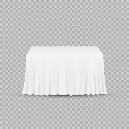 Table With Tablecloth Isolated On A Transparent Background Vector