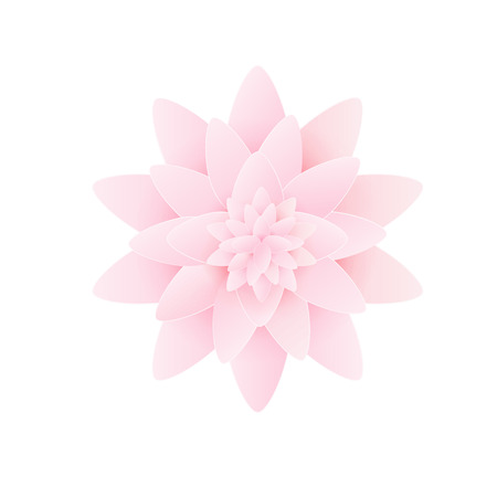 Paper flower lotus. isolated on white background. Vector illustration. Eps 10.のイラスト素材