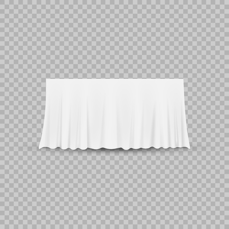 Table with tablecloth isolated on a transparent background. Vector illustration. Eps 10.のイラスト素材