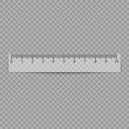 Realistic ruler isolated on transparent background. Vector illustration. Eps 10.のイラスト素材