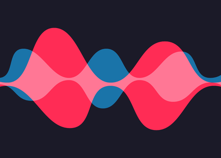 Speaking sound wave isolated on black background. Vector illustration. Eps 10.のイラスト素材