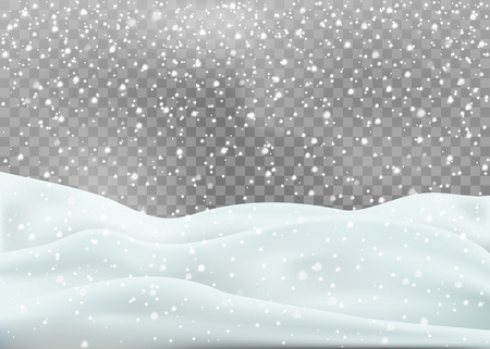 Snowy landscape isolated on white background. Vector illustration. Eps 10.のイラスト素材