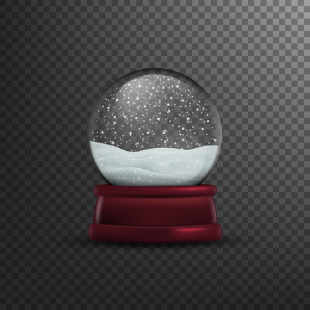 Christmas snow globe Isolated on transparent background. Vector illustration, eps 10.のイラスト素材