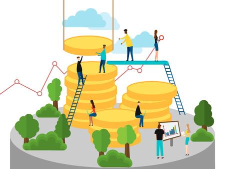 Business finance concept. People job. Vector illustration Eps 10のイラスト素材