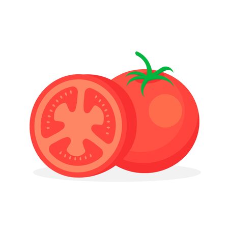 Tomato isolated on white background. Vector illustration. Eps 10.のイラスト素材