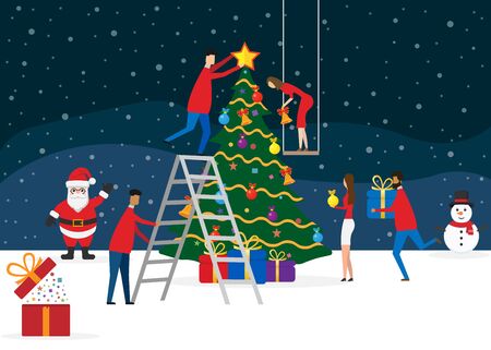 Christmas greeting card concept. Vector illustration.のイラスト素材