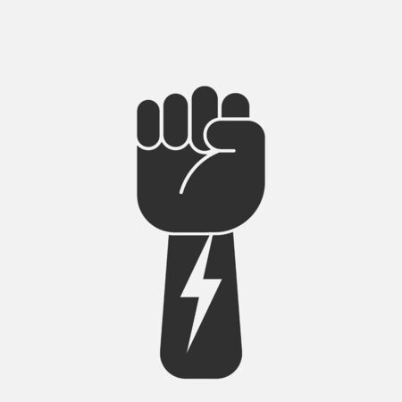 Protest hand icon isolated on white background. Vector illustration.のイラスト素材
