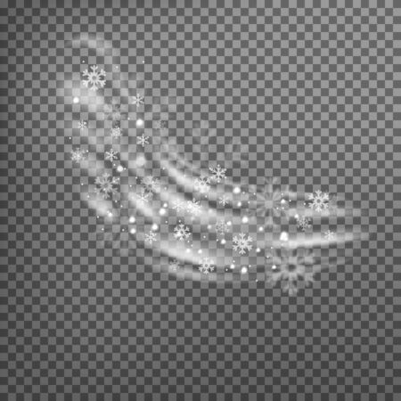 Snow and wind isolated on transparent background.のイラスト素材