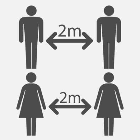 Social Distancing Icon isolated on white background.のイラスト素材