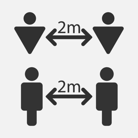 Social Distancing Icon isolated on white background.のイラスト素材