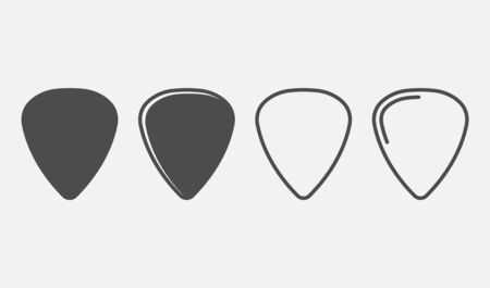 Set of guitar pick icon isolated on white background. Vector illustration. Eps 10.のイラスト素材