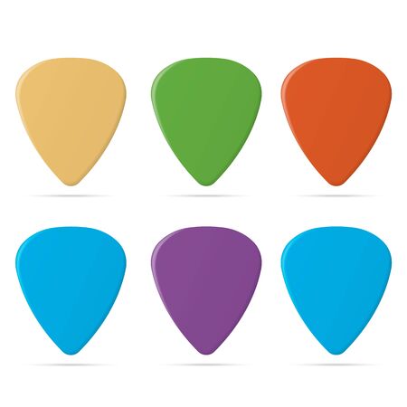 Set of guitar pick isolated on white background. Vector illustration. Eps 10.のイラスト素材
