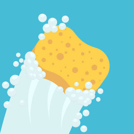 Sponge wiping glass icon isolated on white background.のイラスト素材