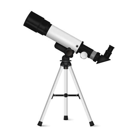 Realistic telescope isolated on white background. Vector illustration. Eps 10.のイラスト素材